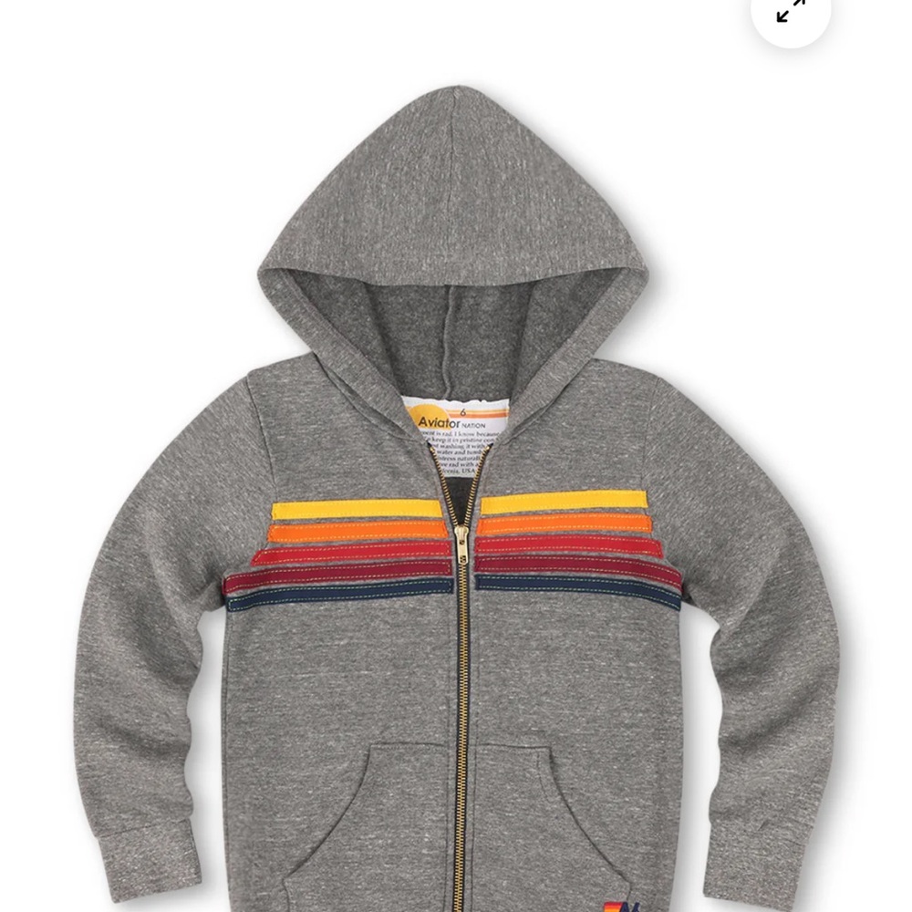 Aviator Nation Gray Hoodie 5 stripes